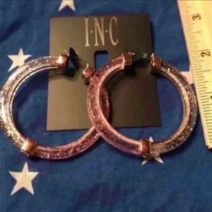NEW!!! Lucite Glitter Hoop Earrings INC CONCEPTS